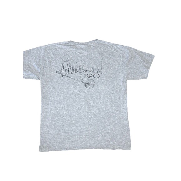 Vintage Flipout ‘99 Wizard Pinball Expo T Shirt Double Sided Grey Logo‎ Fader - Picture 4 of 6